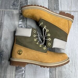 Timberland Woman's Tan and Green
Boots with Nubuck Leather Sz 8.5